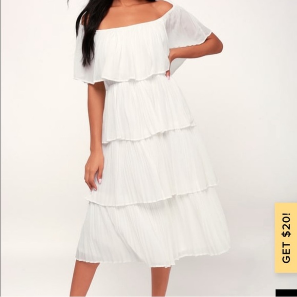 lulus white ruffle dress